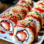 Creative & Cute Strawberry Shortcake Sushi Roll Dessert Recipe