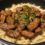 Honey Garlic Butter Steak And Rice Skillet