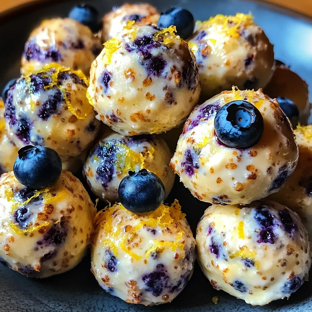 Lemon Blueberry Cottage Cheese Protein Bites