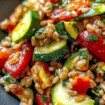Red Pepper Zucchini Farro Salad