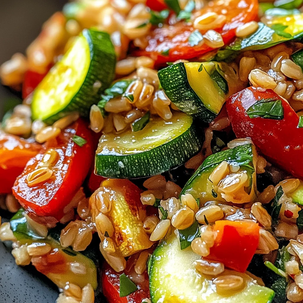 Red Pepper Zucchini Farro Salad
