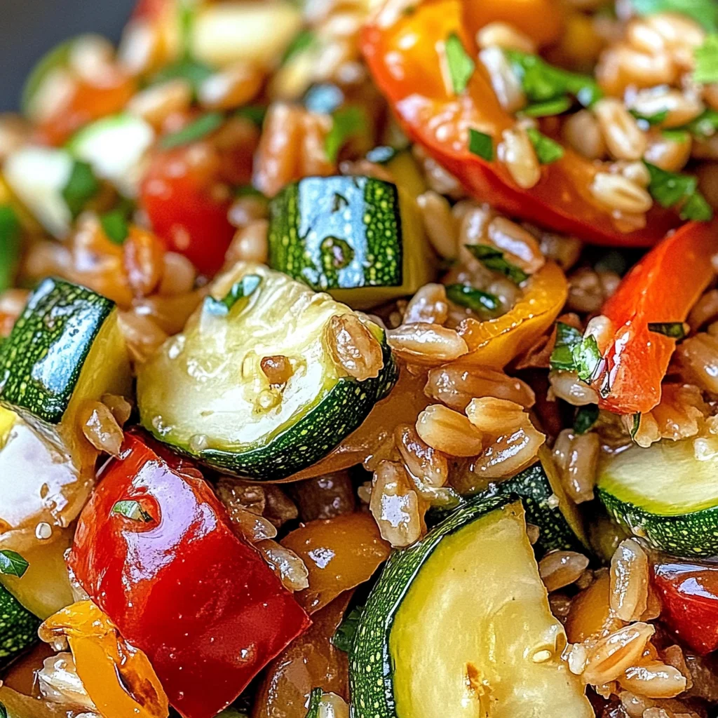 Red Pepper Zucchini Farro Salad