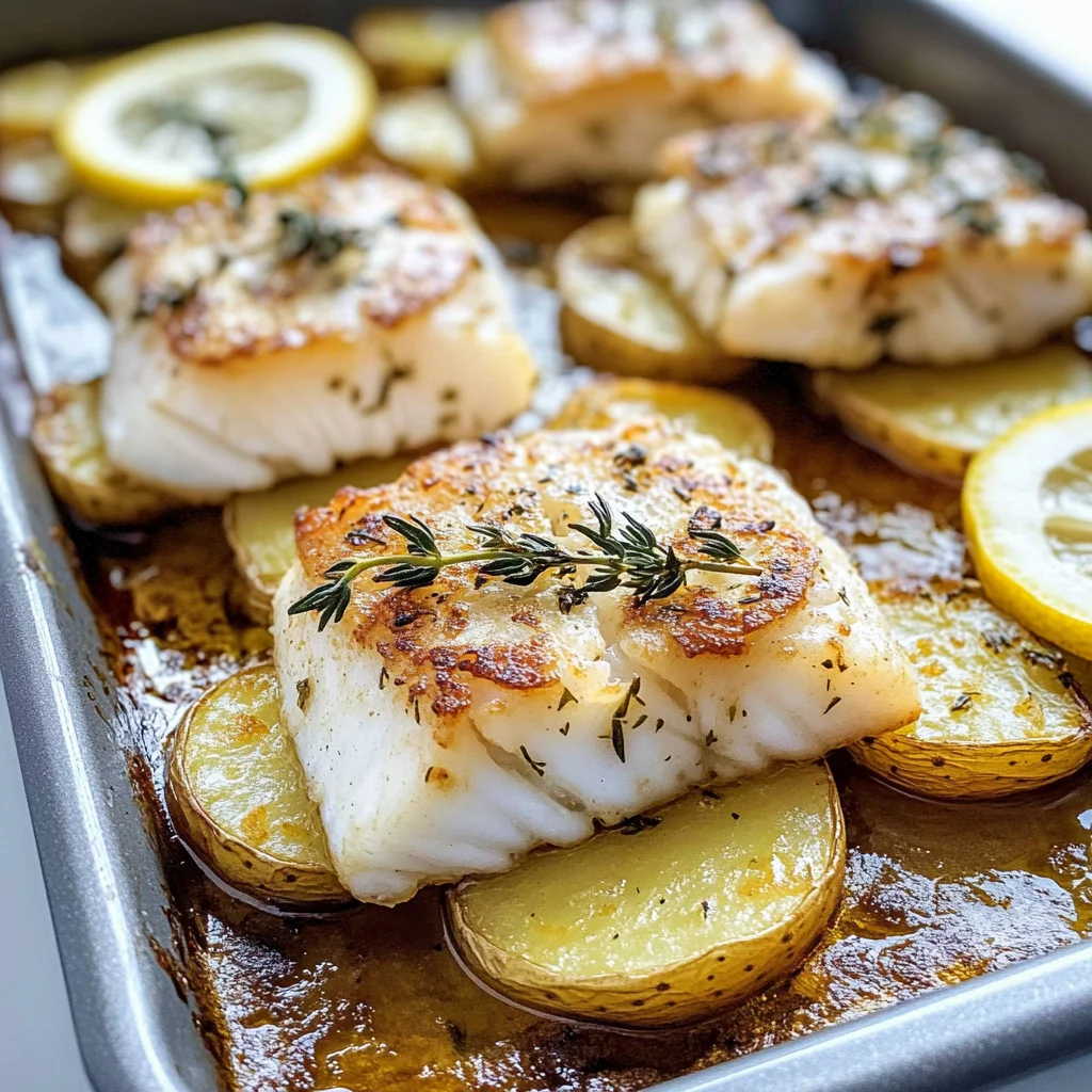 Roasted Cod with Potatoes and Lemon