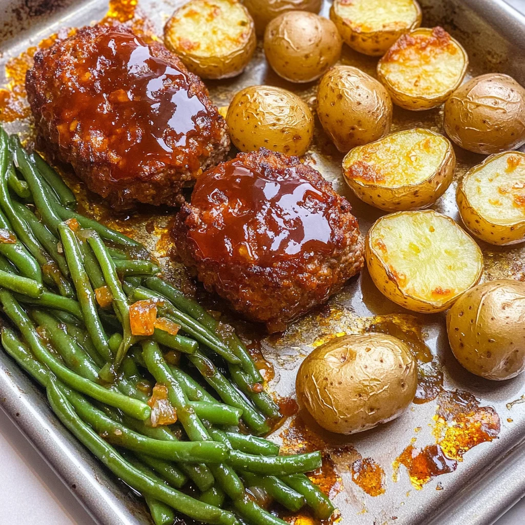 Sheet Pan Mini Meatloaf and Roasted Potatoes
