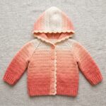Peach Ombre Baby Hooded Cardigan Free Crochet Pattern